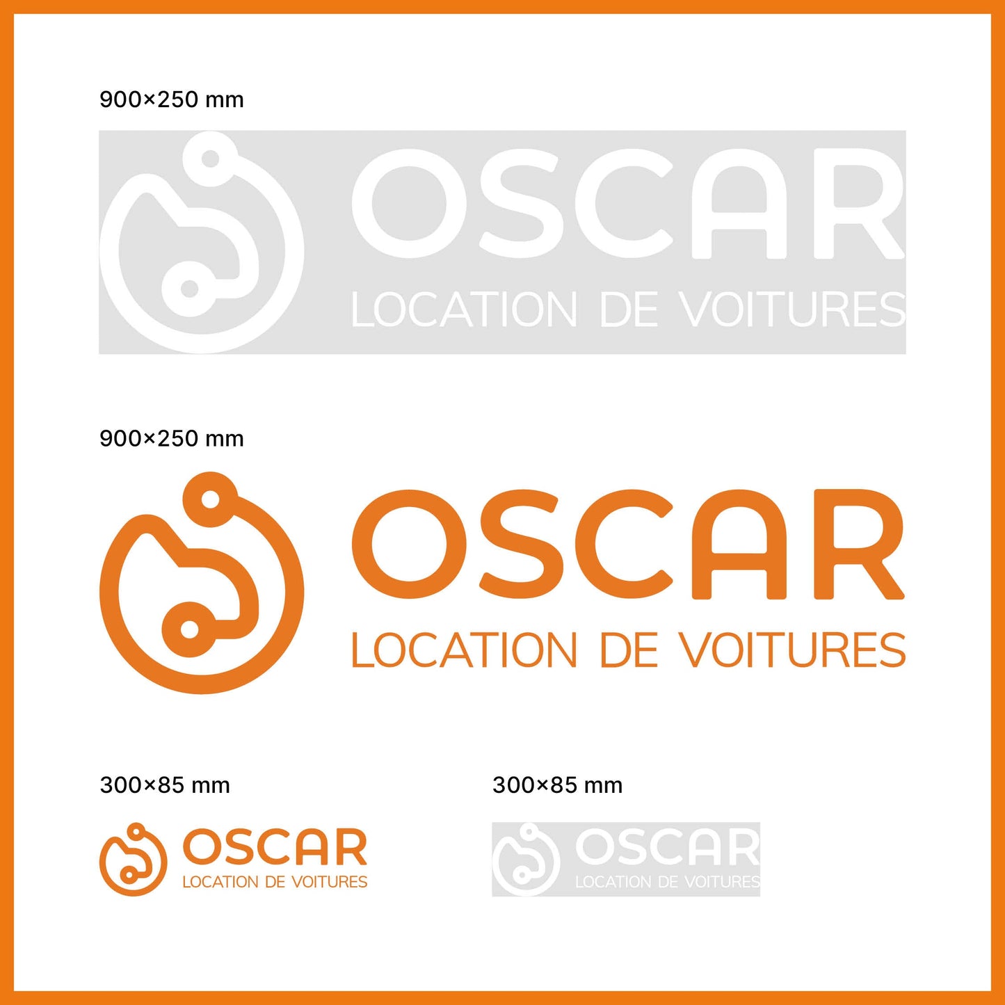 Autocollant contour avec logo orange