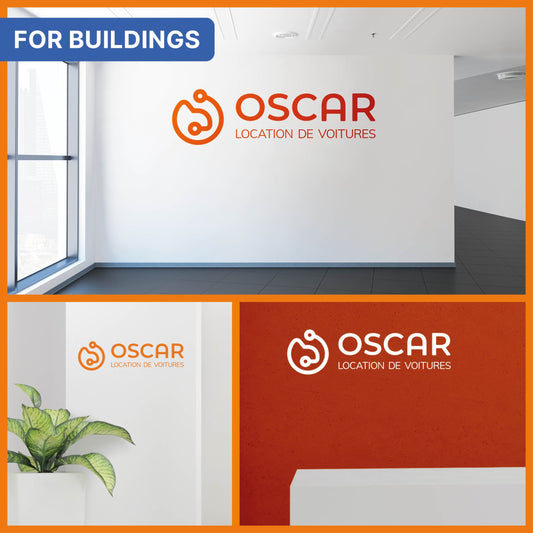 Autocollant contour avec logo orange