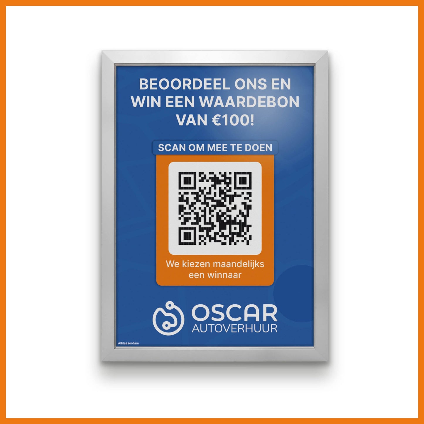 Review board with QR code